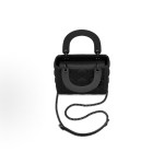 DIOR Lady Dior matte three-compartment detachable chain Princess Bag, mini women\'s crossbody handbag, matte black